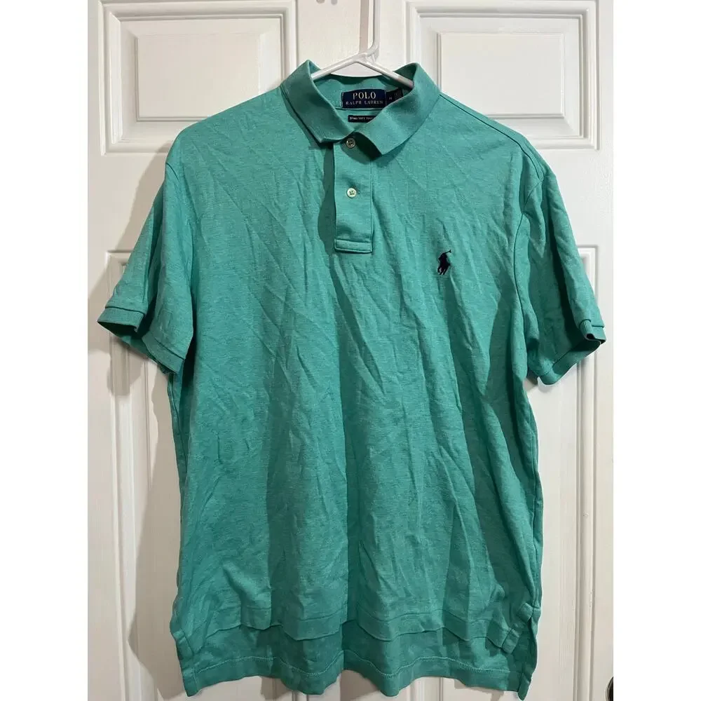 Polo Ralph Lauren Pima Soft Touch Polo Shirt Teal Blue Classic Medium